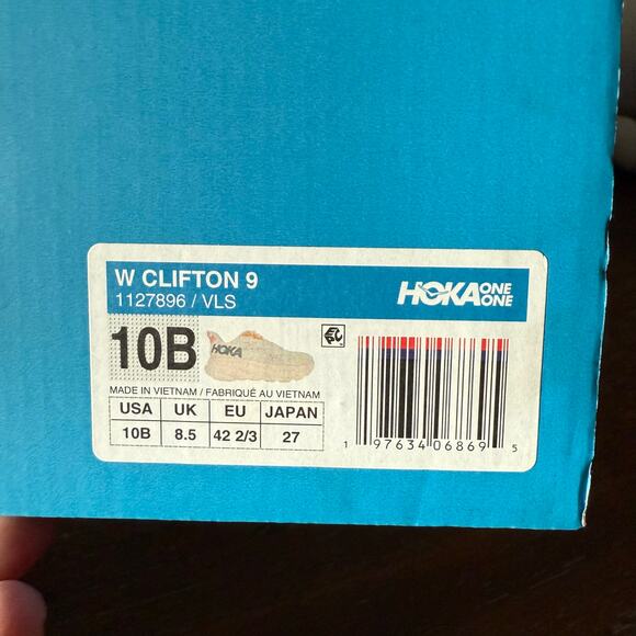 Hoka One One Woman’s Clifton 9 Cream Pink Walking Running Sneakers- Size 10B - Picture 9 of 9